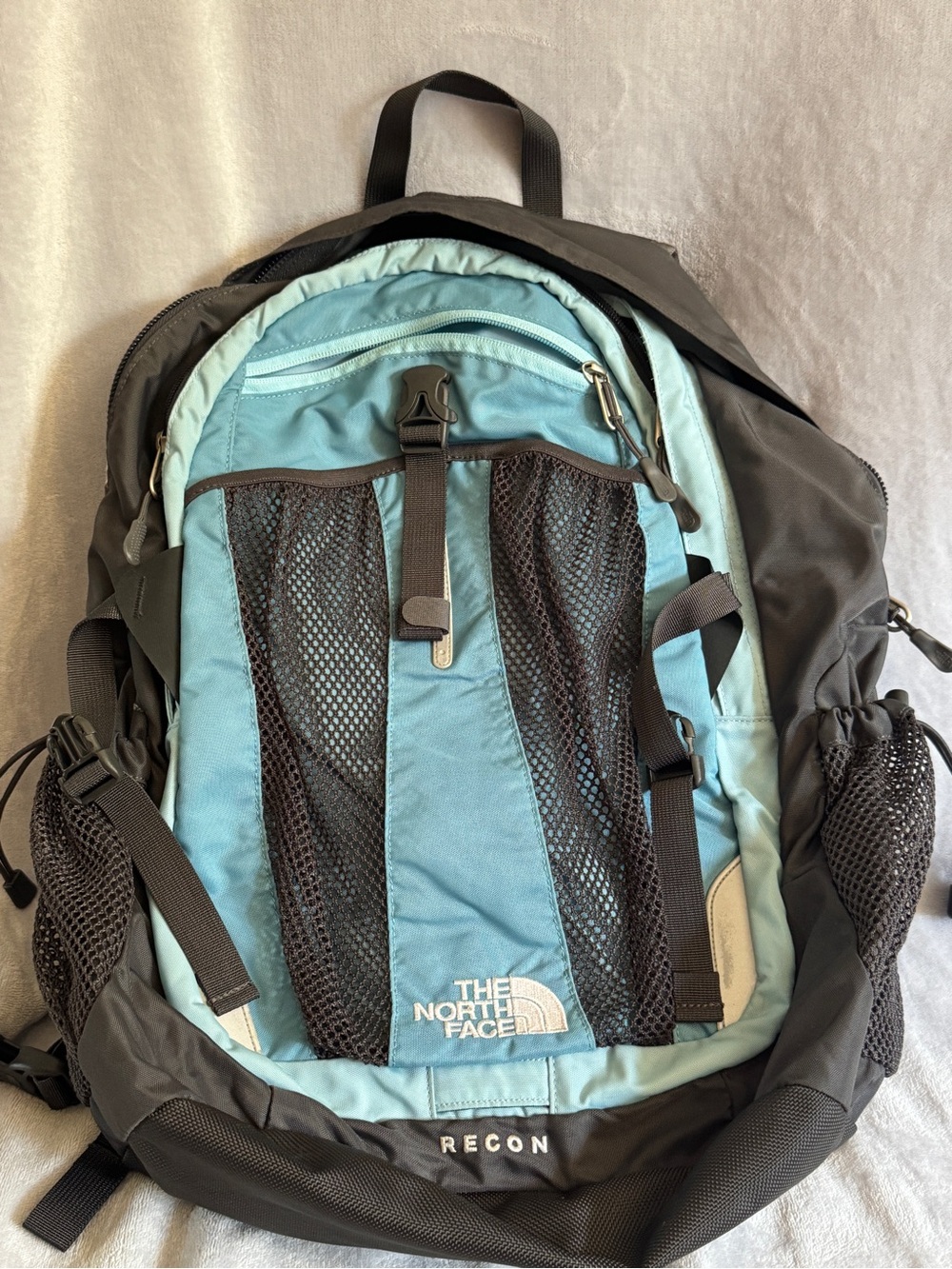 The North Face Recon Backpack in Light Blue and Black